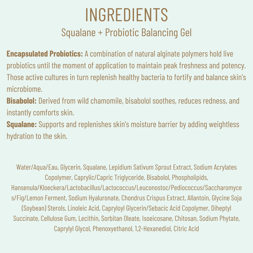 Biossance Squalane + Probiotic Gel Moisturizer skin tone look suggests balanced glow.