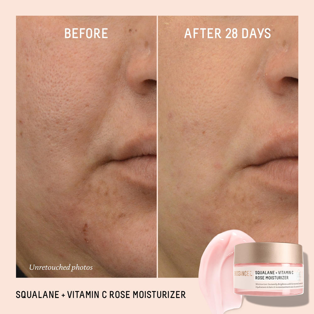 Packaging front of BIOSSANCE Squalane + Vitamin C Rose Moisturizer