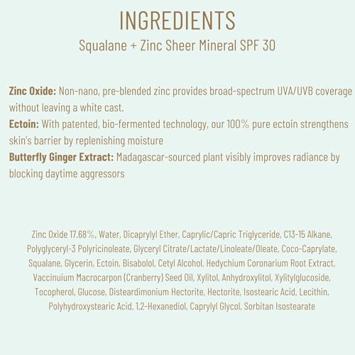 BIOSSANCE Squalane + Zinc sunscreen packaging close-up emphasizing compact design.