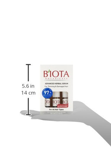 Biota Botanicals Advanced Herbal Care Leave-In Serum ingredient visuals featuring Herbal BioComplex B11.