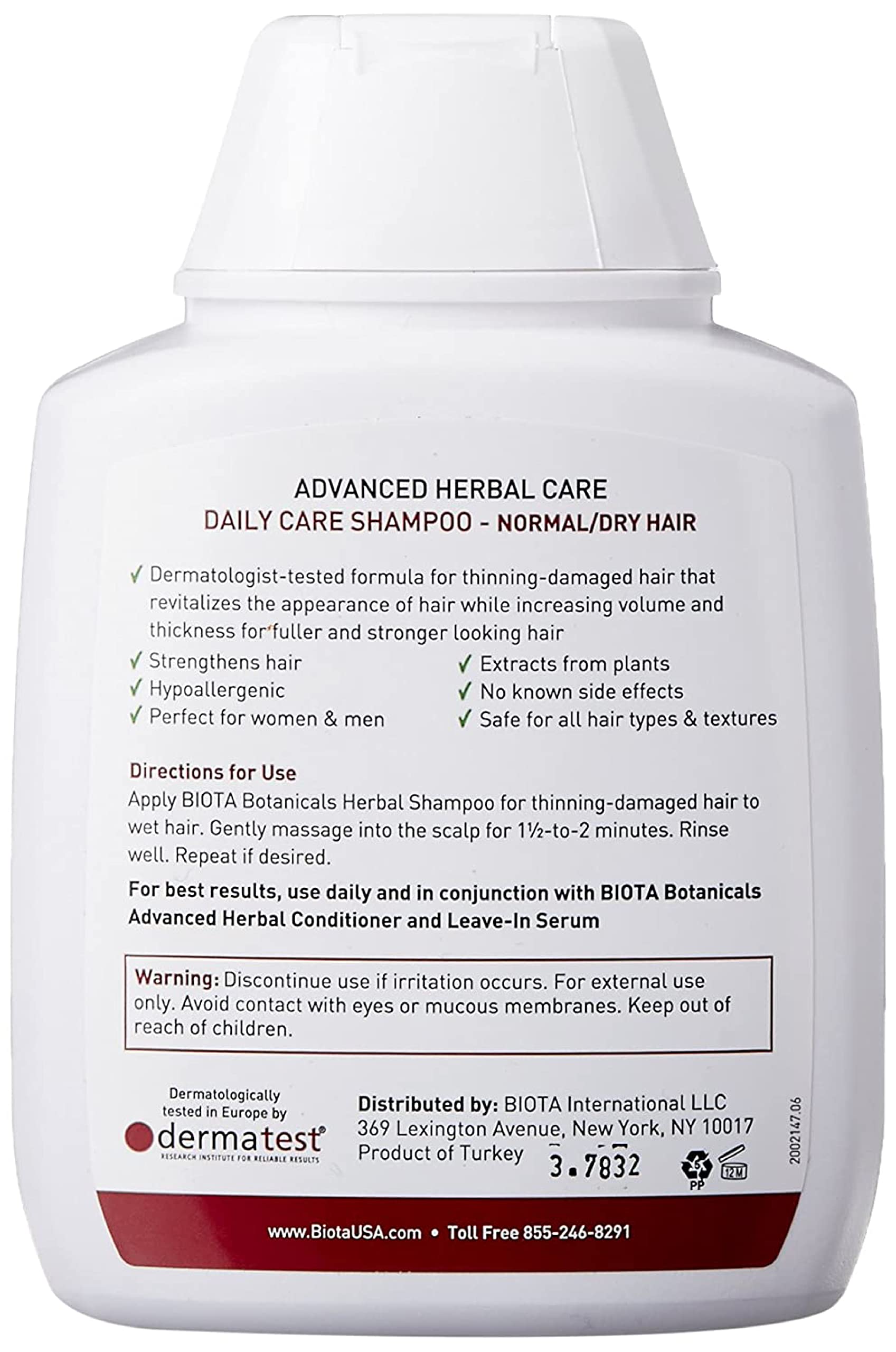 Biota Daily Care Shampoo pump-dispense bottle for easy daily use