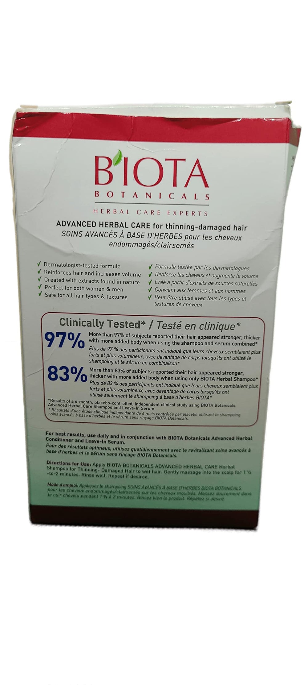Biota Daily Care Shampoo pour spout demonstrating easy daily application