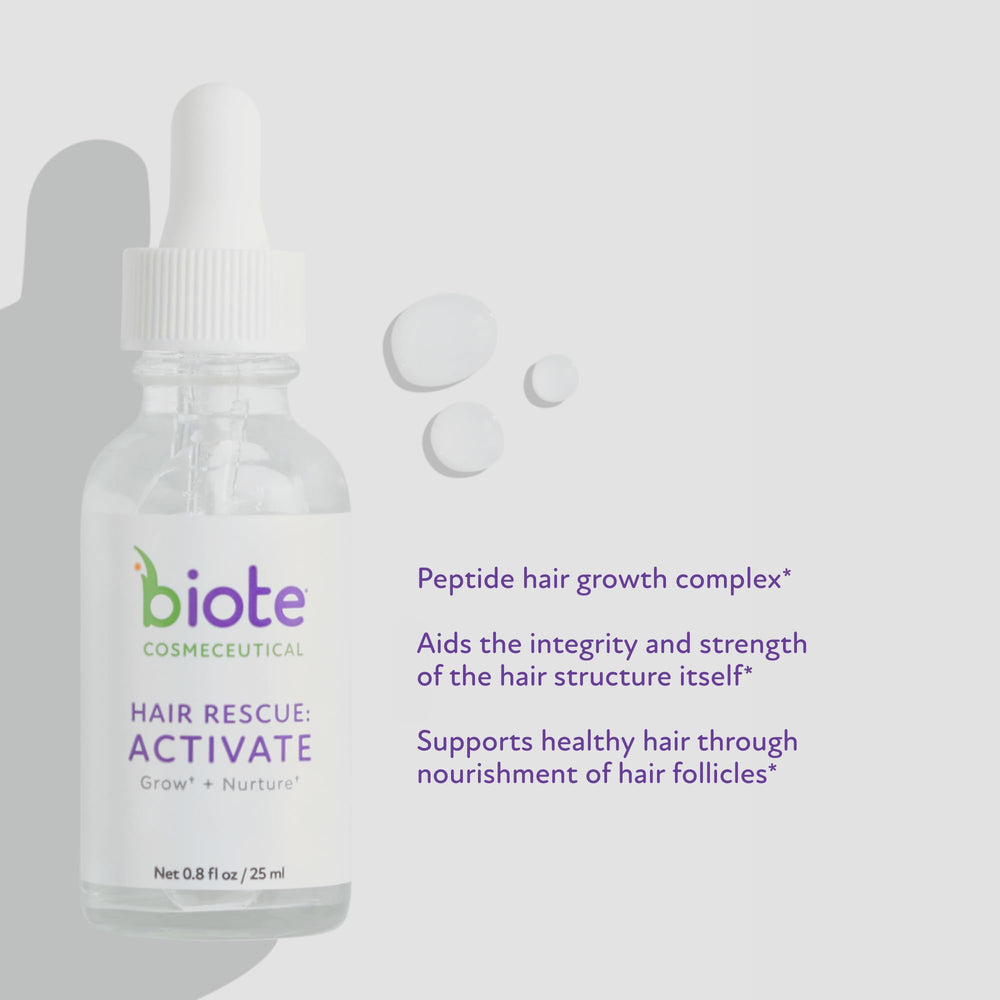 Biote Hair Rescue Activate dropper dispensing formula for targeted scalp application