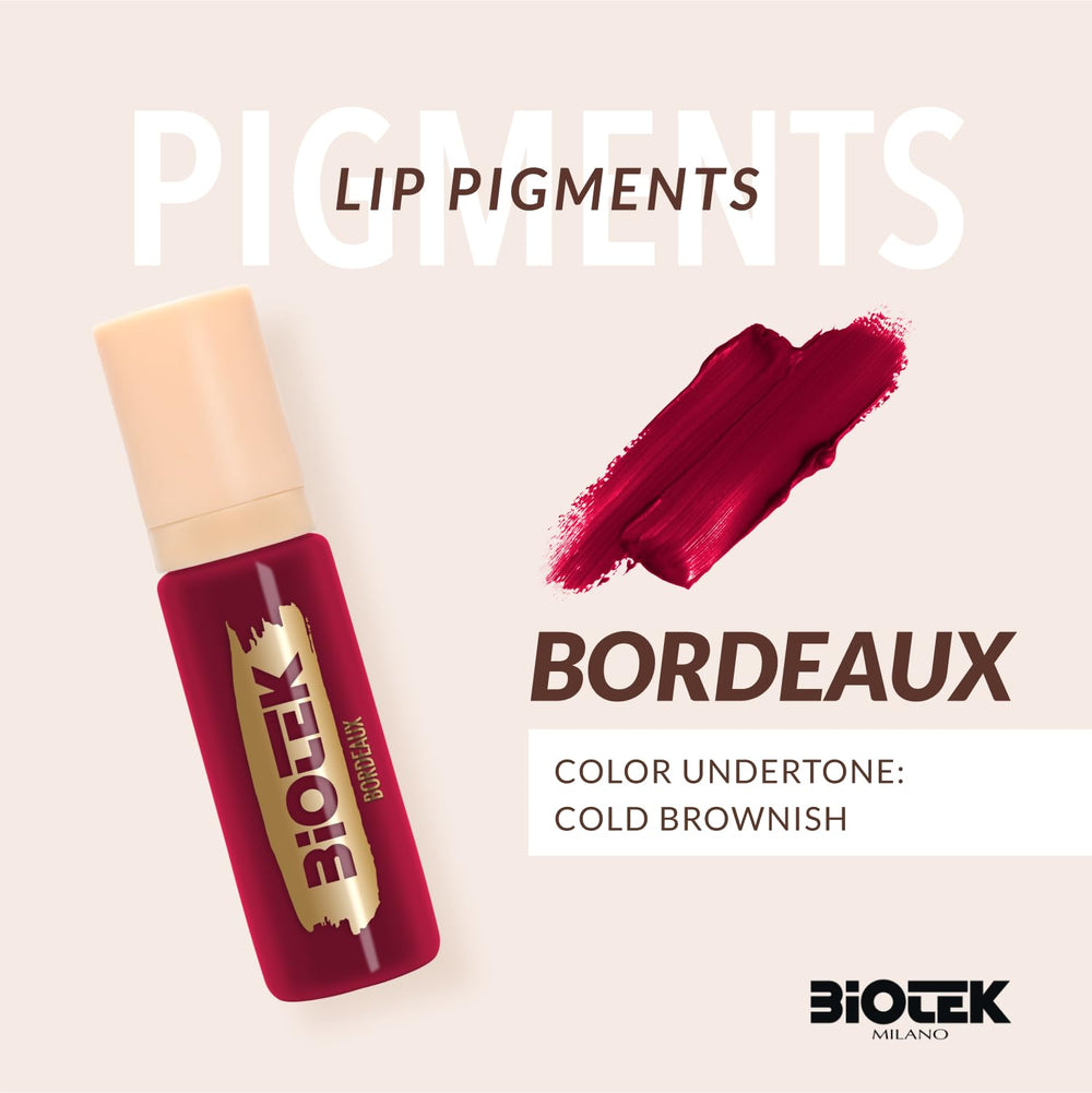 Biotek Bordeaux lip pigment squeeze bottle enabling waste-free dispensing.