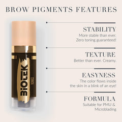 Biotek Paris brow pigment swatch, neutral tone for brown brows on neutral skin