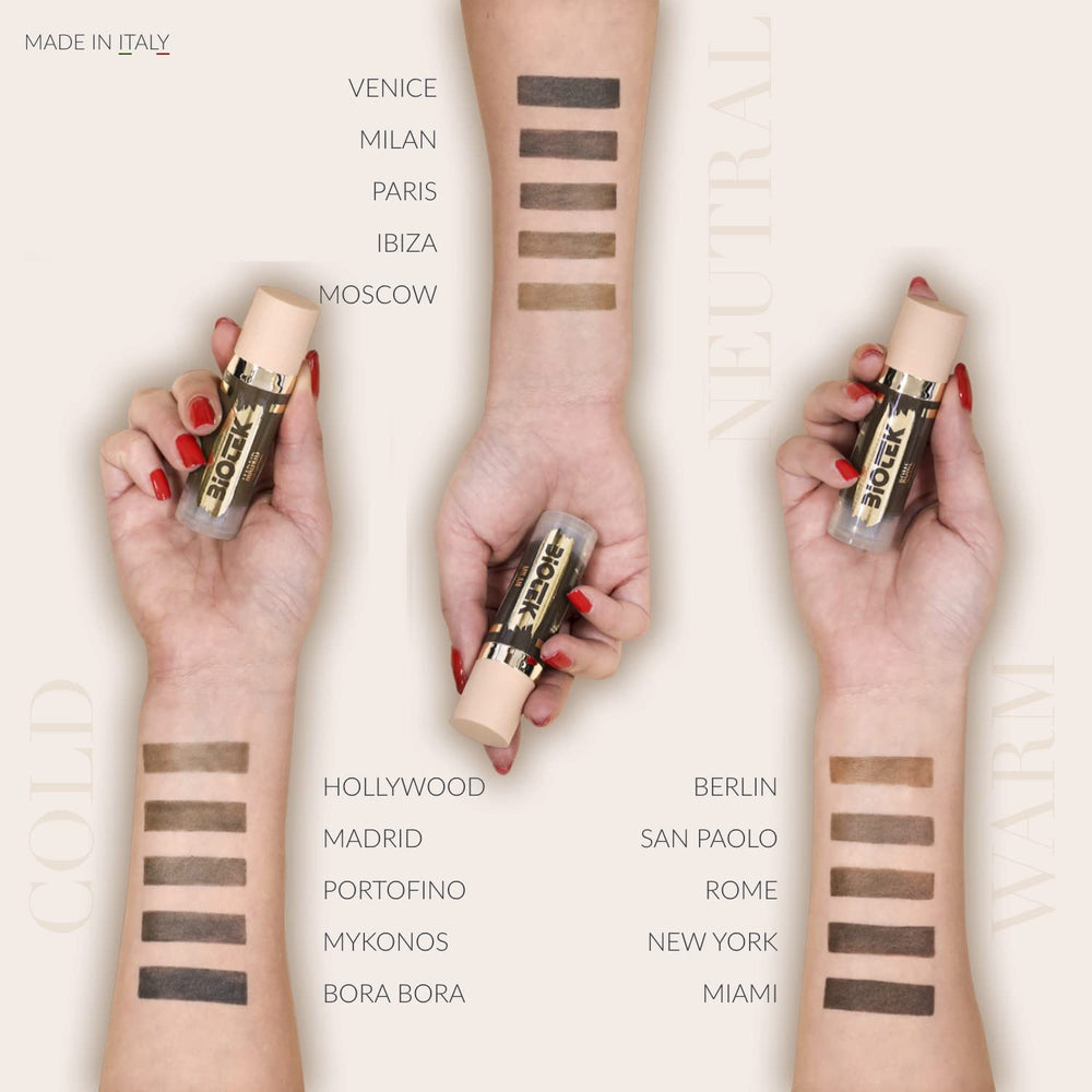 Biotek Venice brow pigment swatch, suitable for very dark brows on neutral complexions