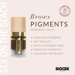 Applying the pigment for brow shading with a pixel effect.