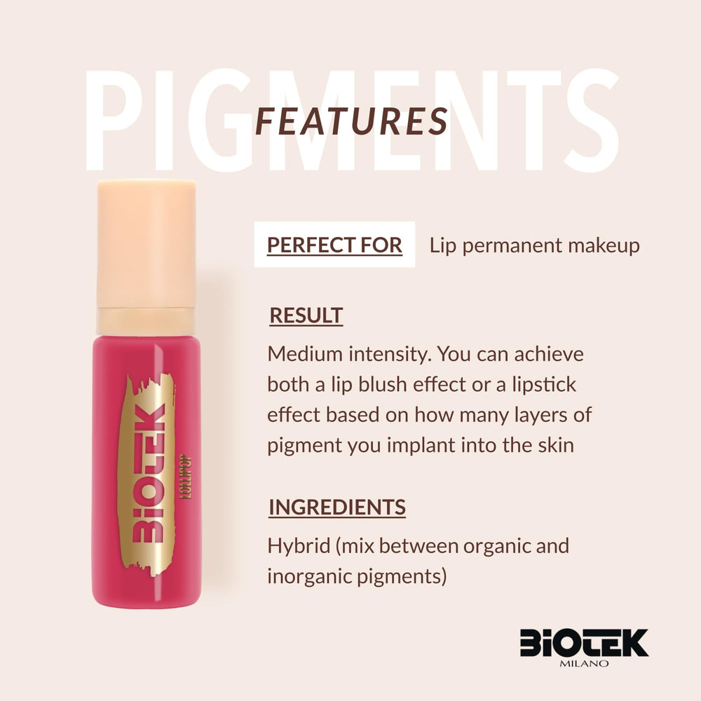 Illustration of Biotek Lollipop lip pigment application for precise color.