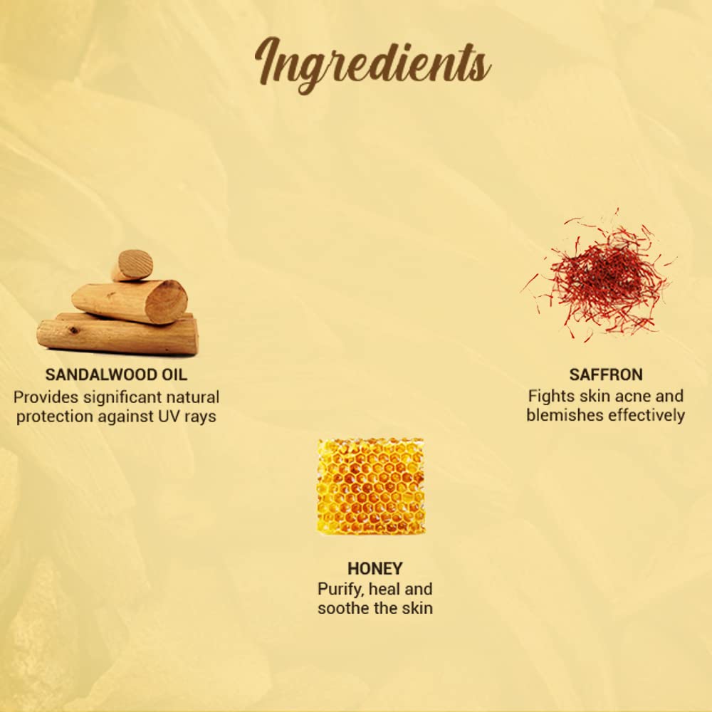 Biotique Sandalwood SPF 50+ sunscreen packaging close-up with natural branding.