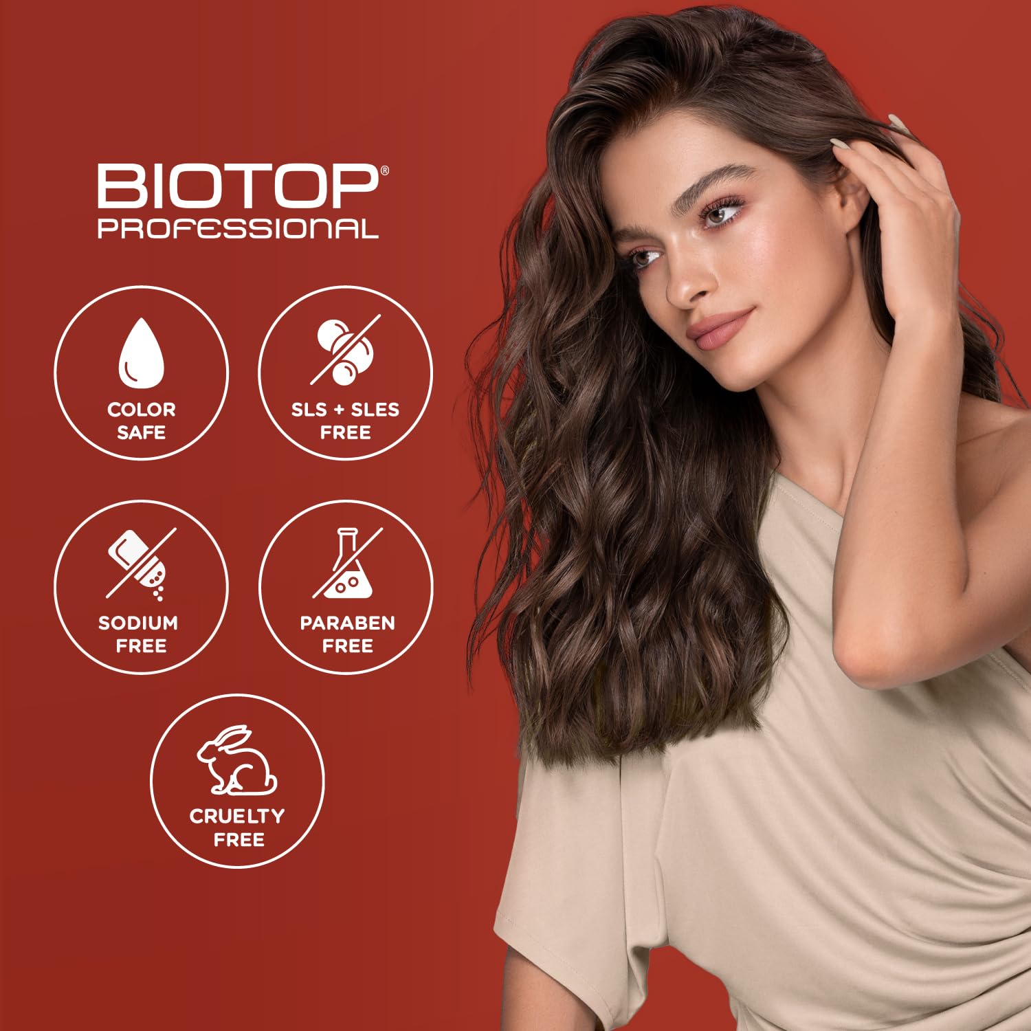 Biotop Professional 02 Eco Dandruff Shampoo color-safe formula suitable for all hair colors.