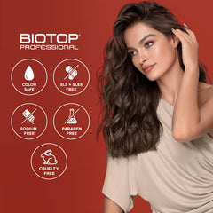 Biotop Professional 02 Eco Dandruff Shampoo color-safe formula suitable for all hair colors.