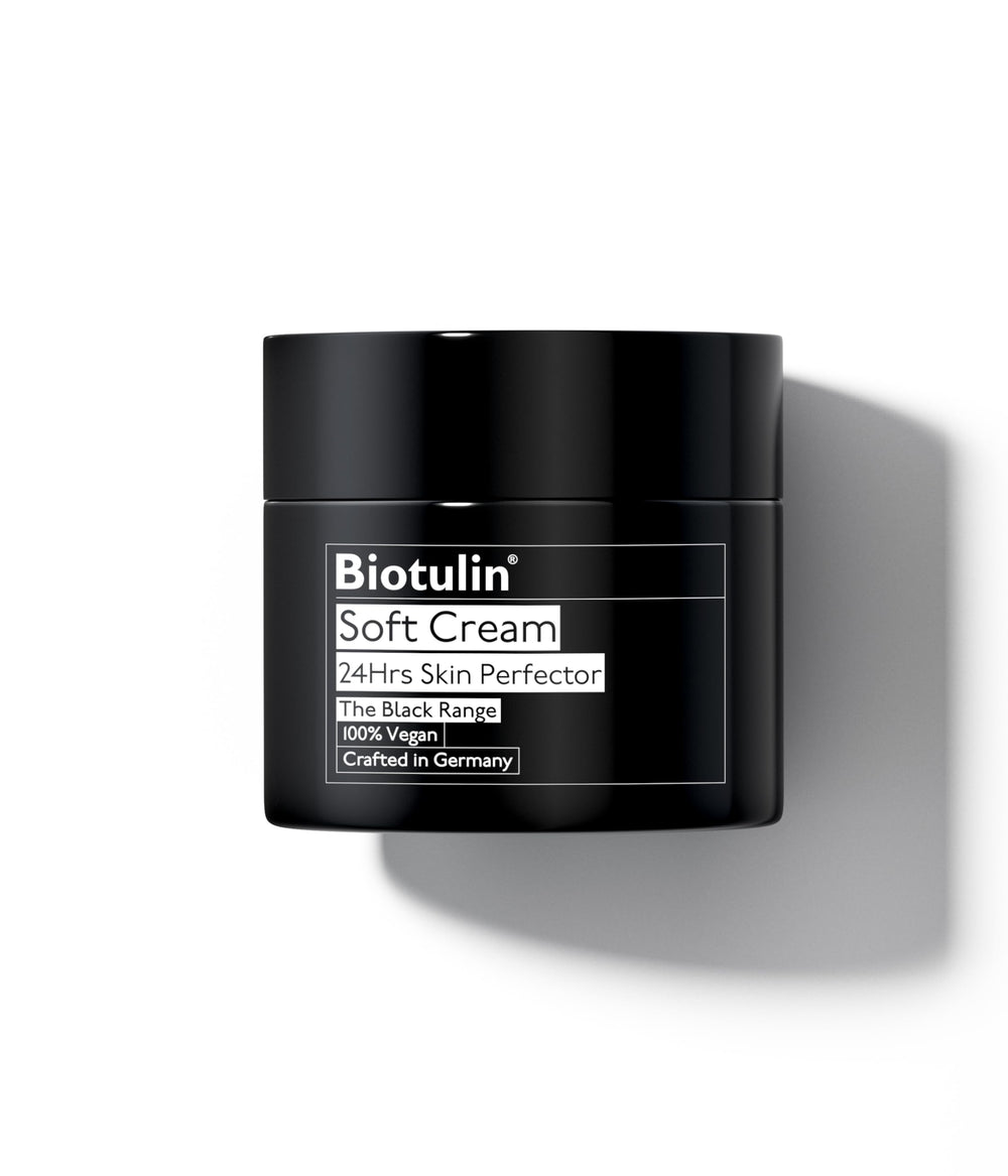 Biotulin Soft Cream jar closeup showing daily hydrating skincare.