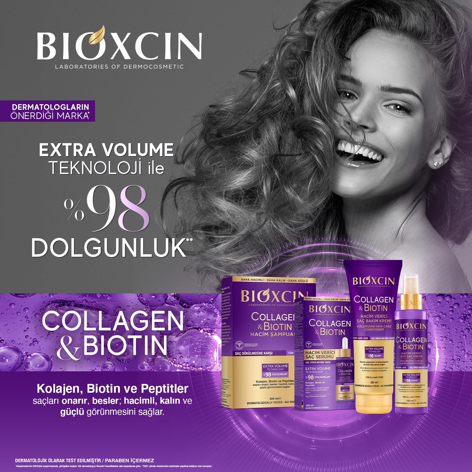 BIOXCIN Collagen Biotin Volume Hair Cream with BioComplex B11 nourishes strands