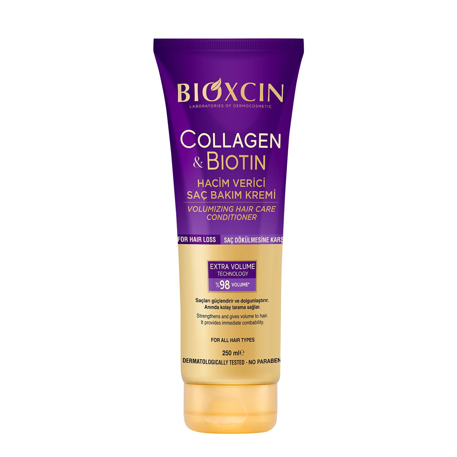 BIOXCIN Collagen Biotin Volume Hair Cream bottle boosts fullness
