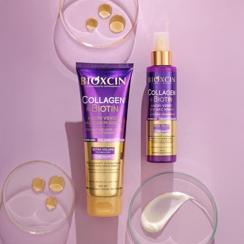 BIOXCIN Collagen Biotin Volume Hair Cream label highlights premium formula for vitality