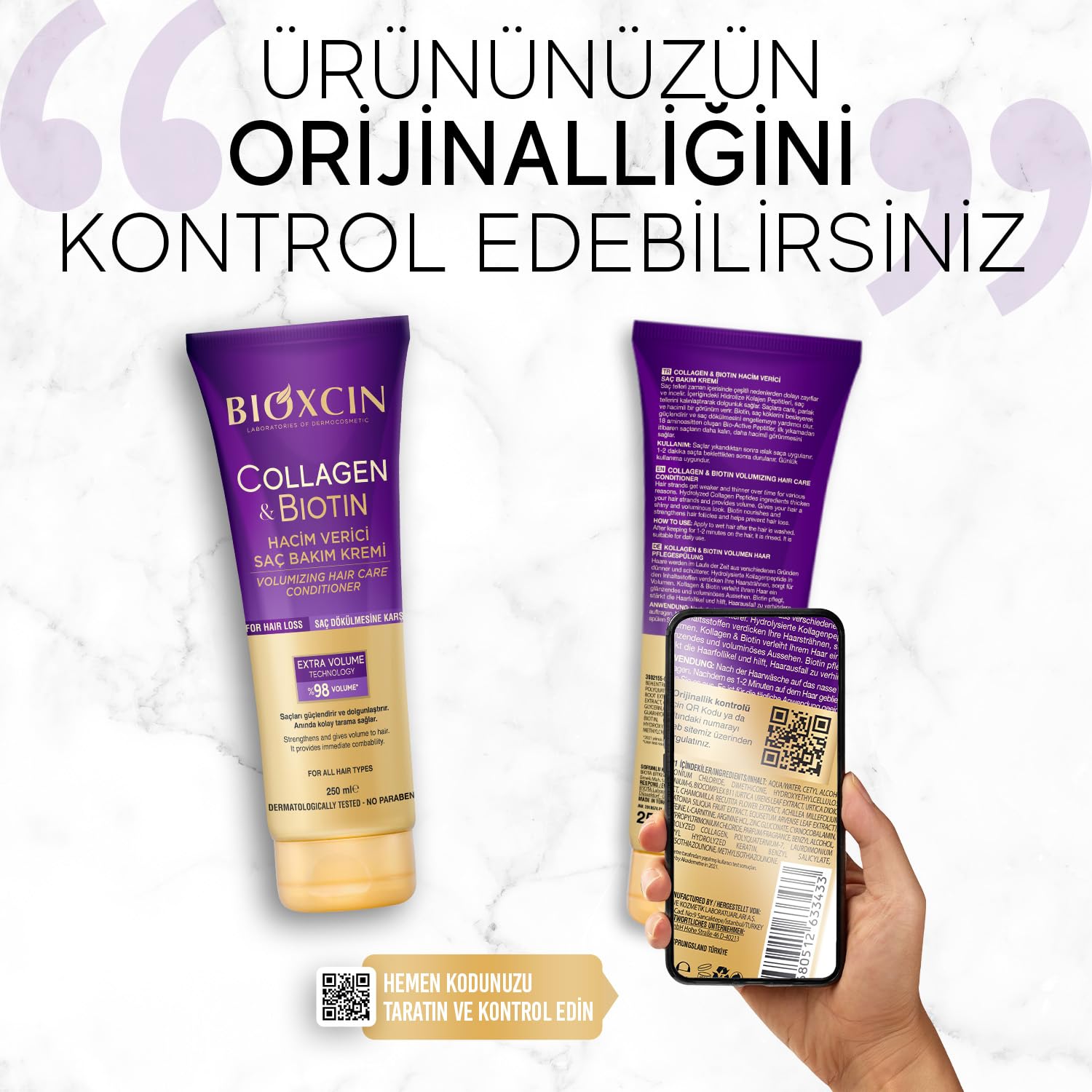 BIOXCIN Collagen Biotin Volume Hair Cream packaging front view