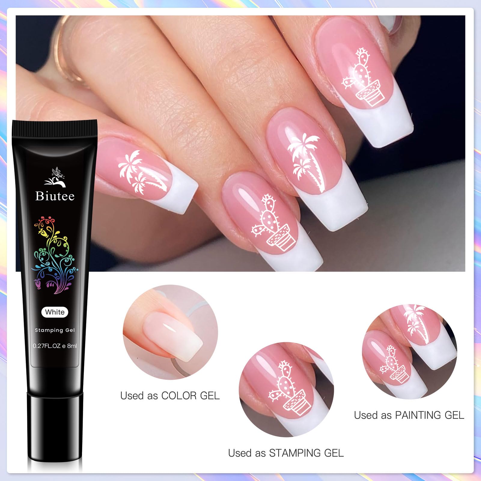 Biutee base coat 15ml provides smooth foundation for durable stamped designs