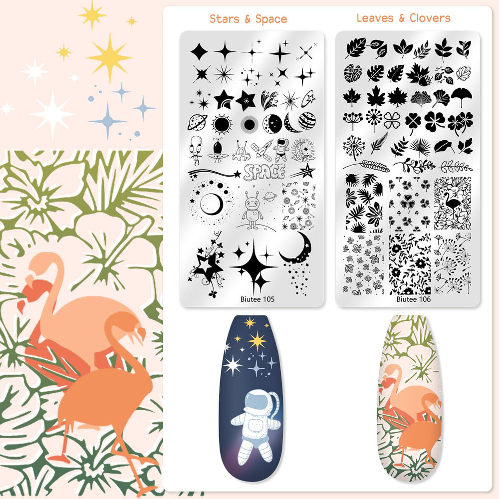 Biutee love flower butterfly leaf designs for versatile nail art options