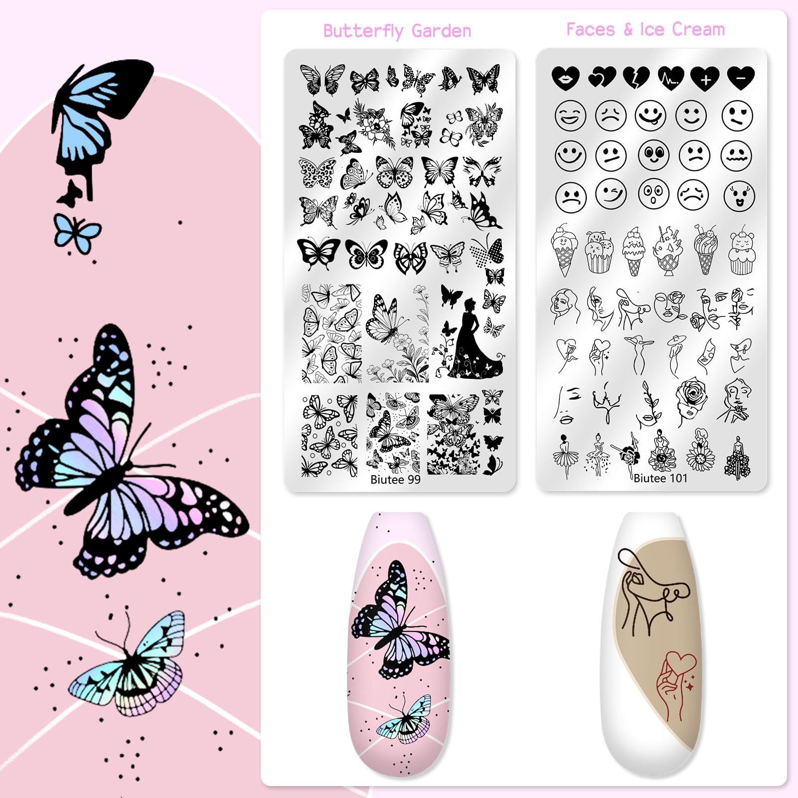 Biutee patterned scraper helps cleanly transfer and remove excess polish