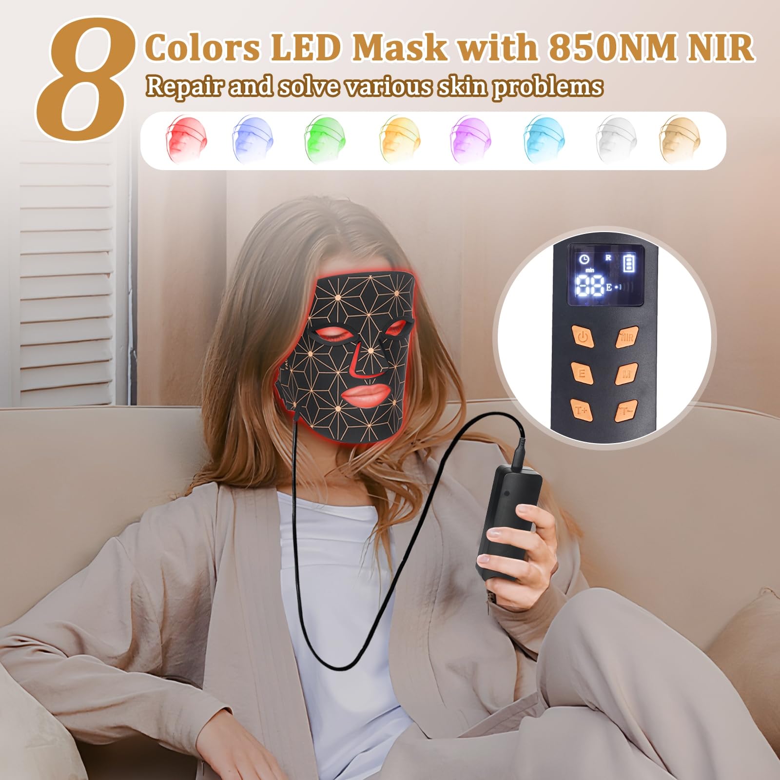 biuufish 8 colors LED therapy for versatile skin treatment options