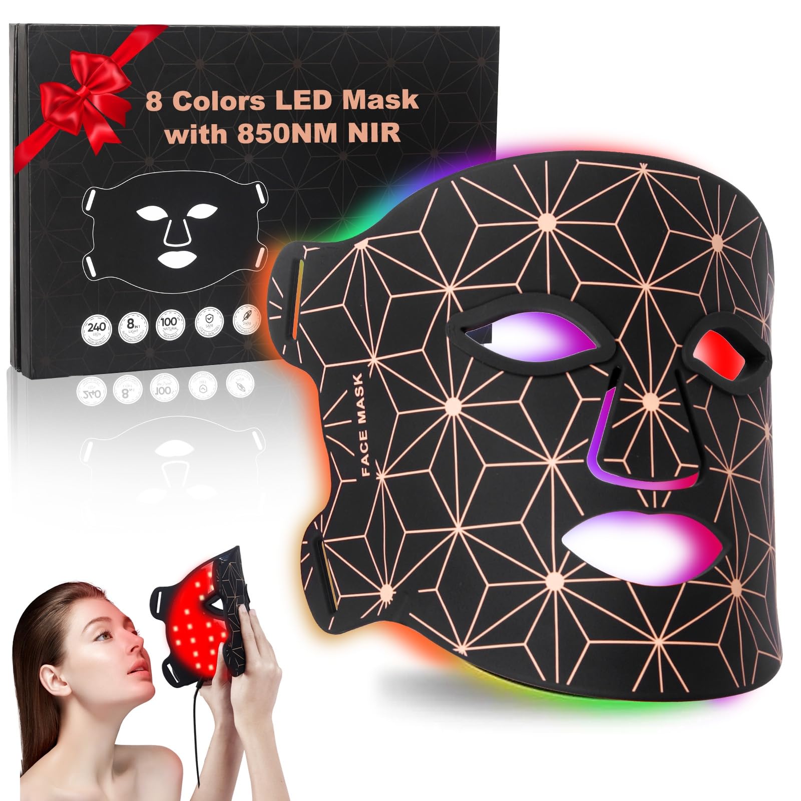 biuufish red light mask on face for at‑home skincare and gentle rejuvenation