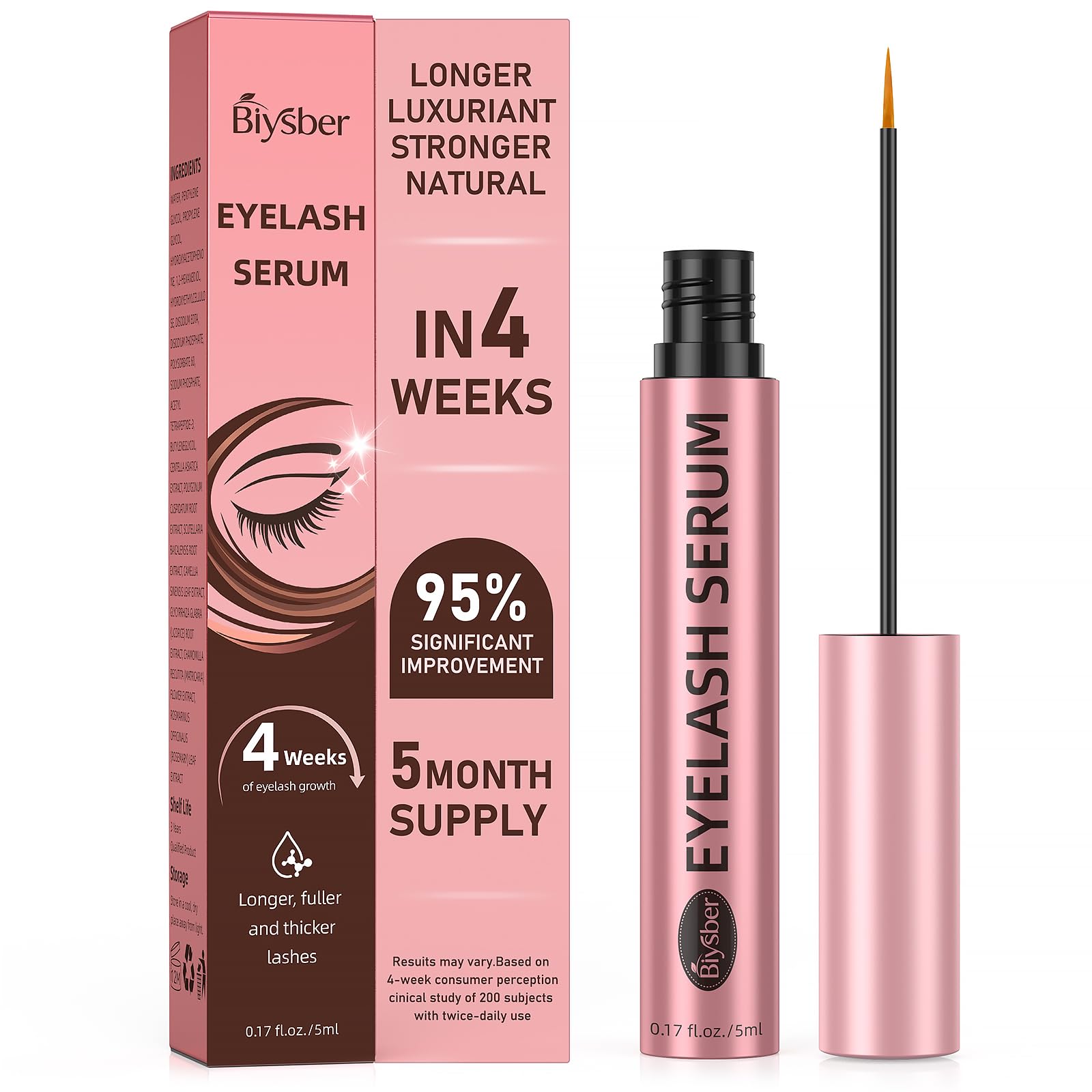 Biysber Lash Serum bottle close-up highlighting premium packaging for gentle lash care