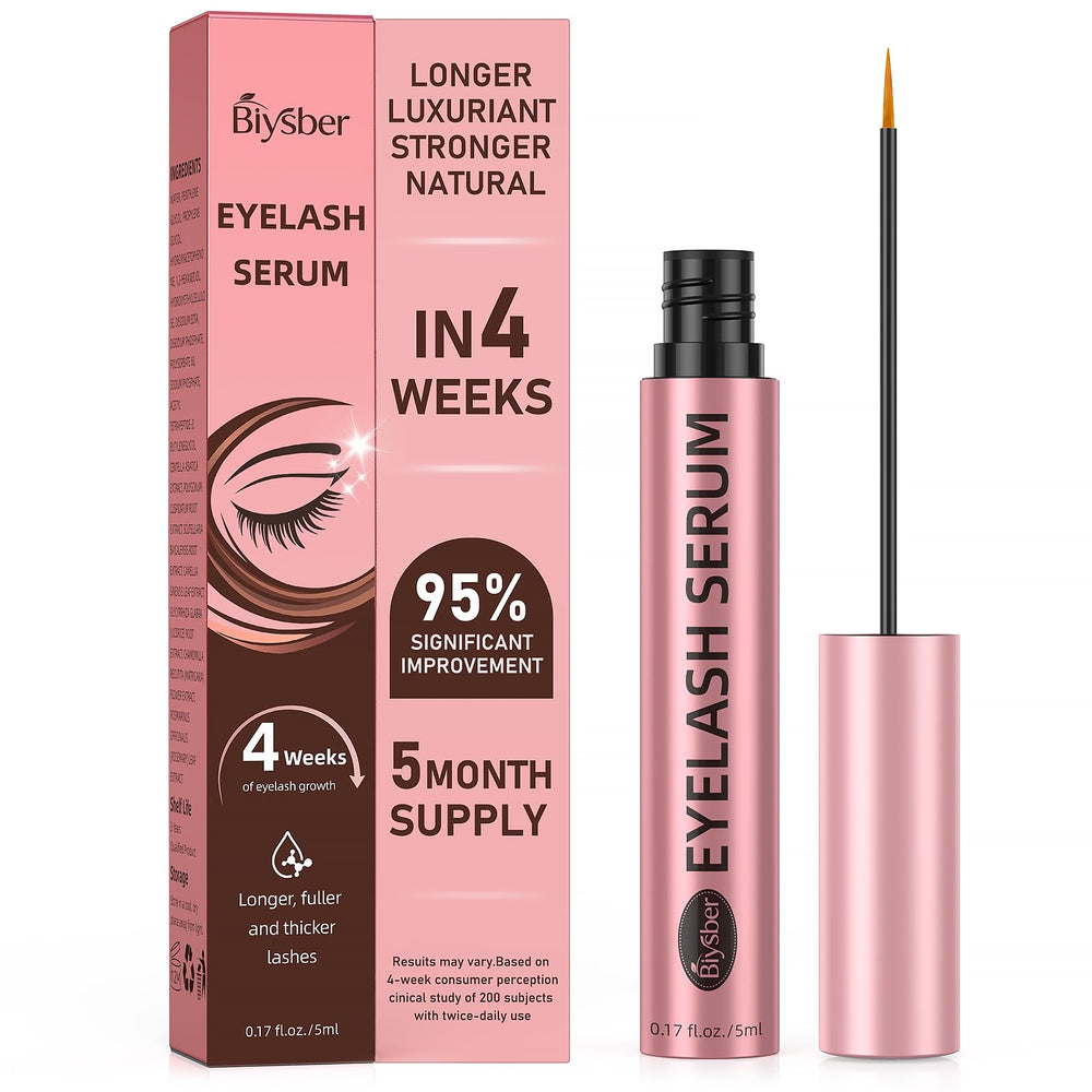 Biysber Lash Serum bottle close-up highlighting premium packaging for gentle lash care