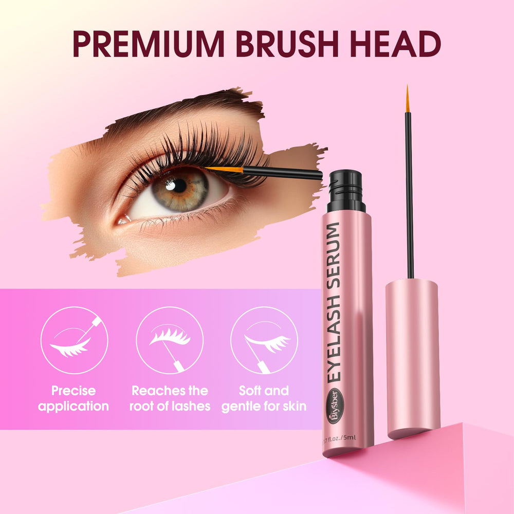 Lashes appear fuller and longer after Biysber serum application