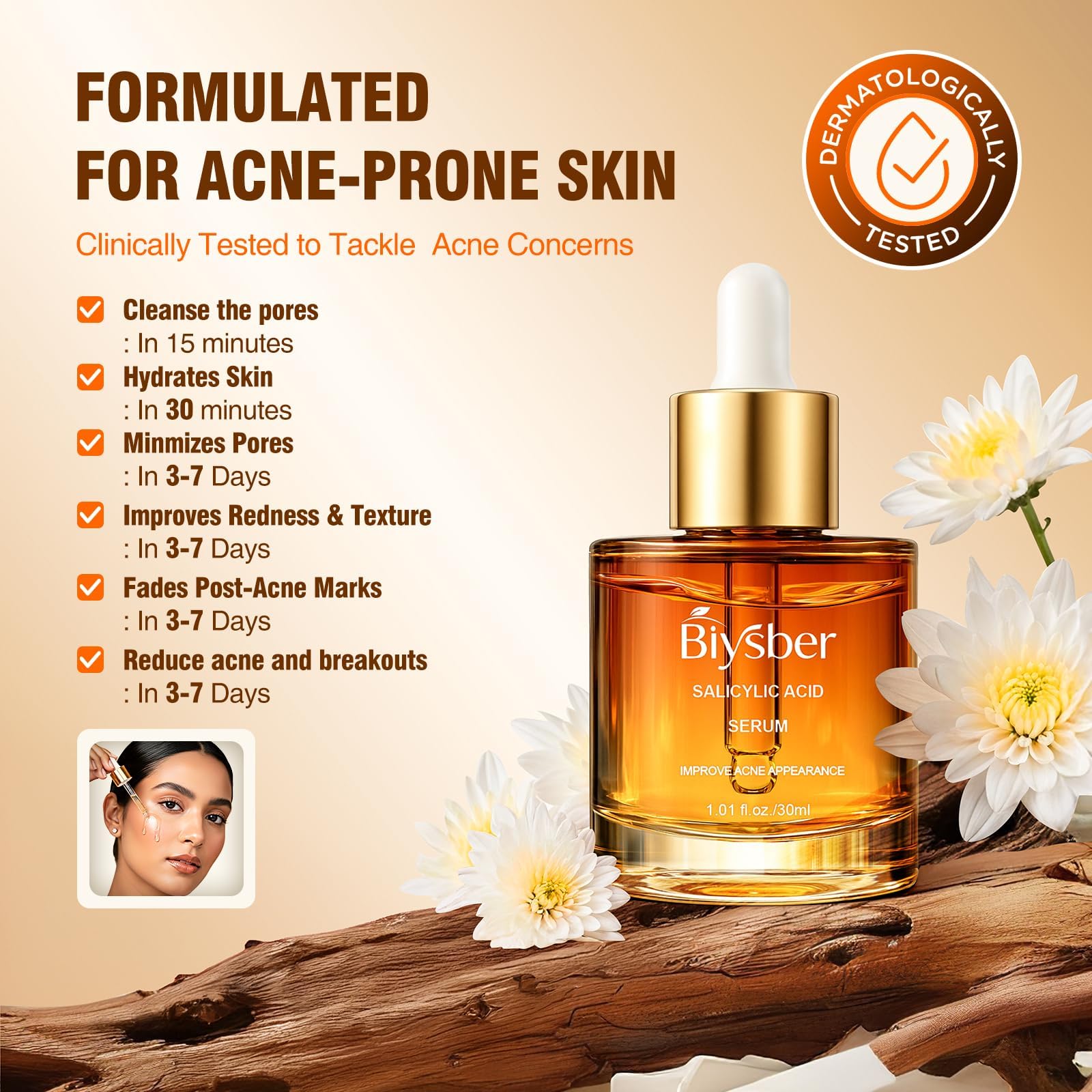BIYSBER vegan cruelty-free label signaling clean, ethical skincare.