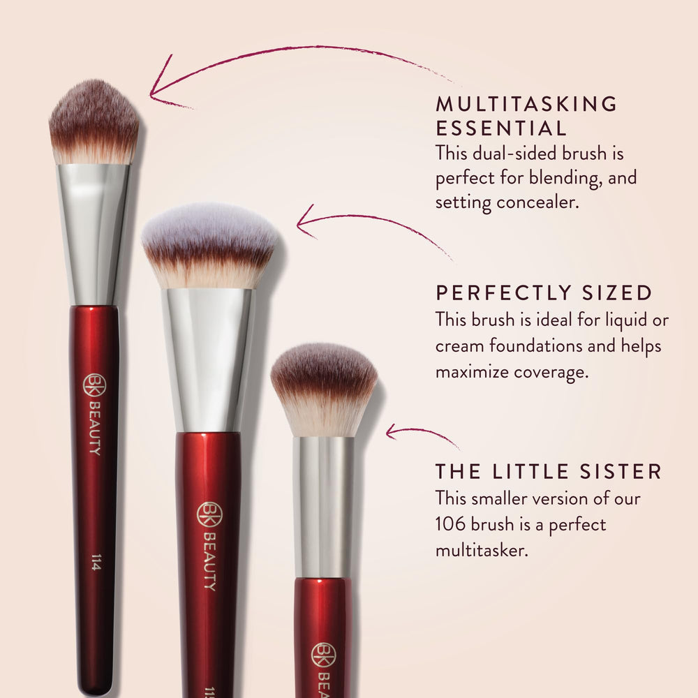 BK Beauty Core Complexion Trio ultra-soft vegan bristles for gentle, efficient product use.
