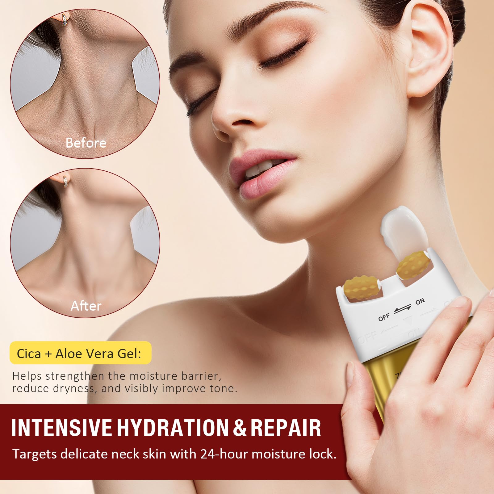 BKKTfBWK AH8 Firming Neck Cream texture spread on skin demonstrates smooth moisturization.
