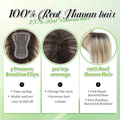 Black and Pretty Hairtopper real-human-hair soft feel