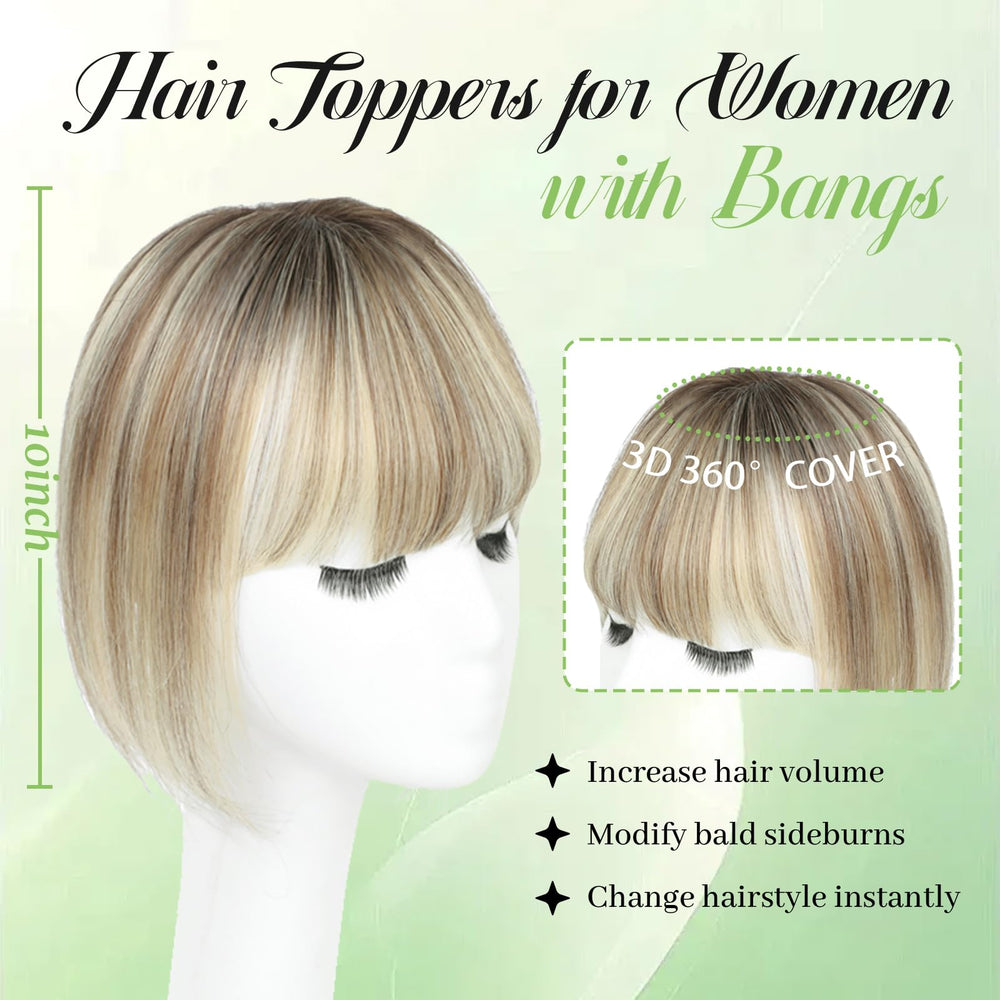 Black and Pretty Hairtopper secure 3-clip system keeps style in place