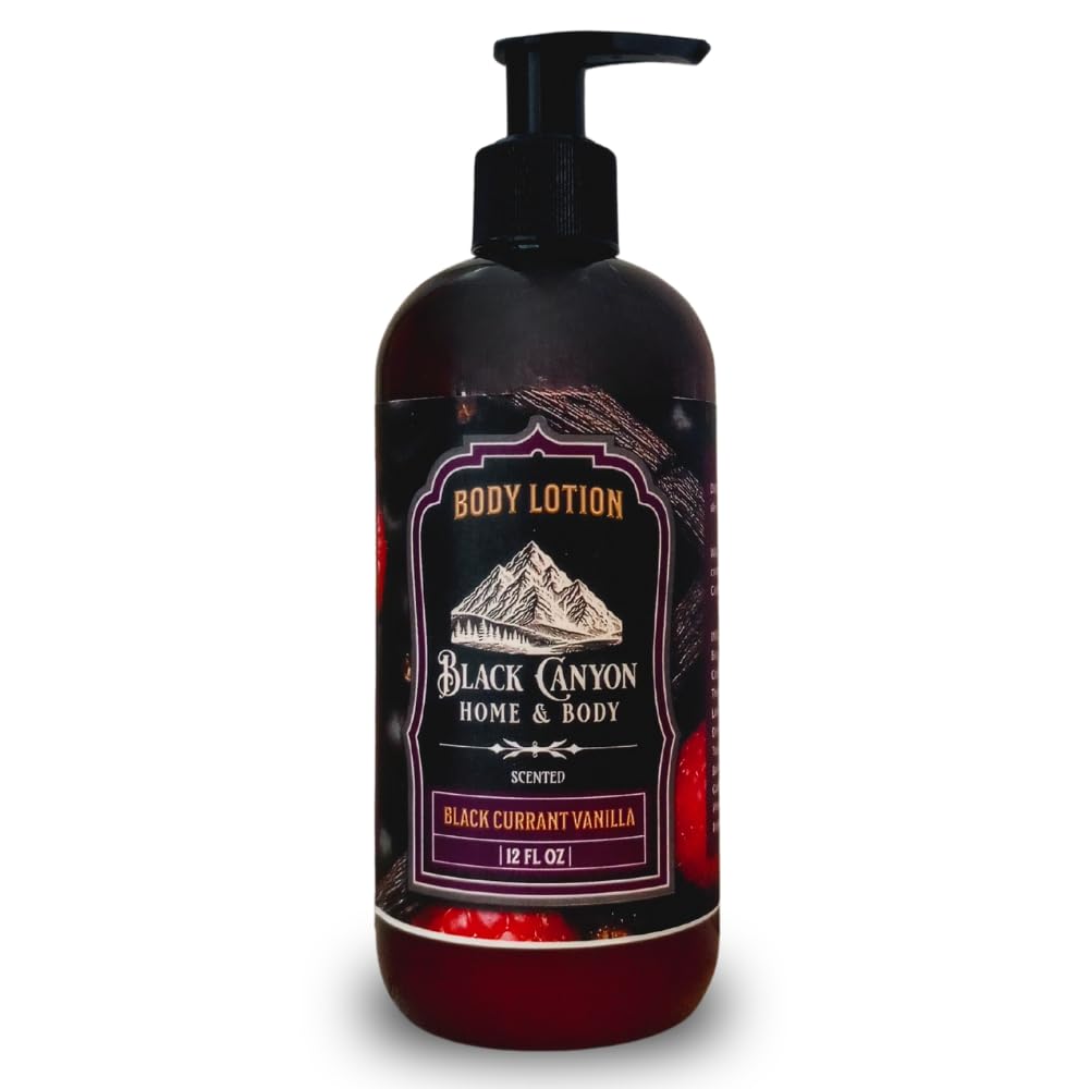 Black Canyon Black Currant Vanilla lotion bottle ready for daily use with rich hydration
