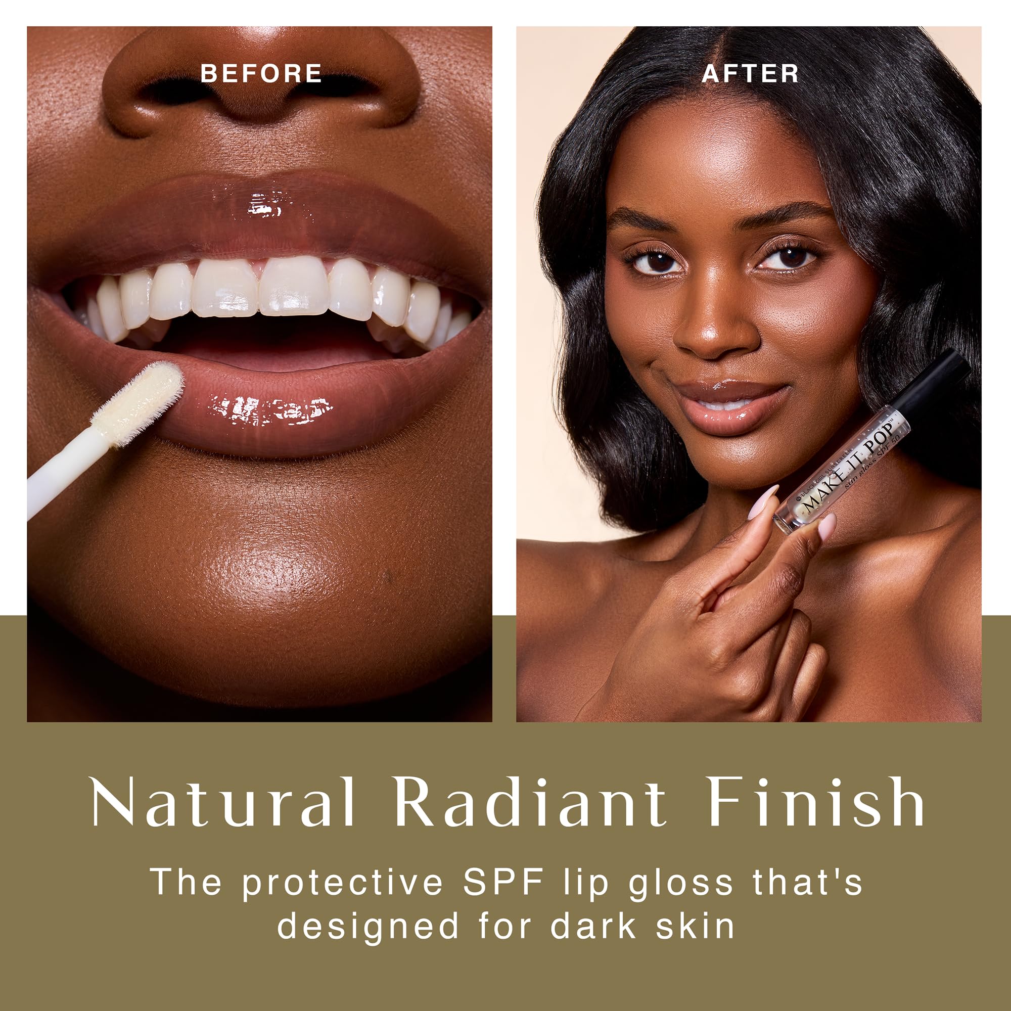 Make It Pop Sungloss Clear Skies on lips providing hydrating shine for day wear