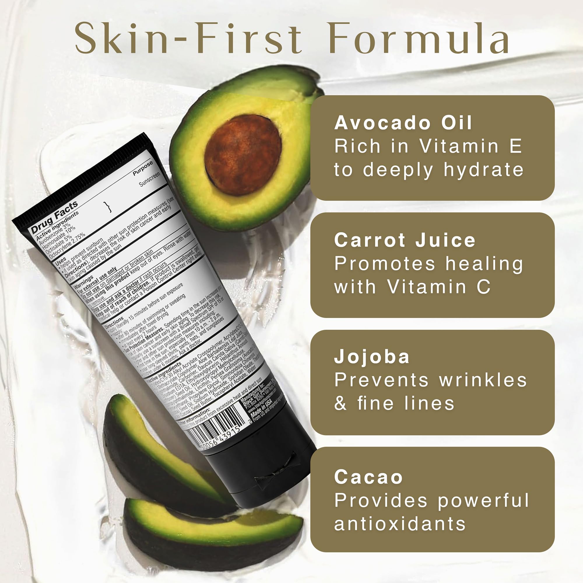 Moisturizing formula from Black Girl Sunscreen keeps skin hydrated during sun exposure.