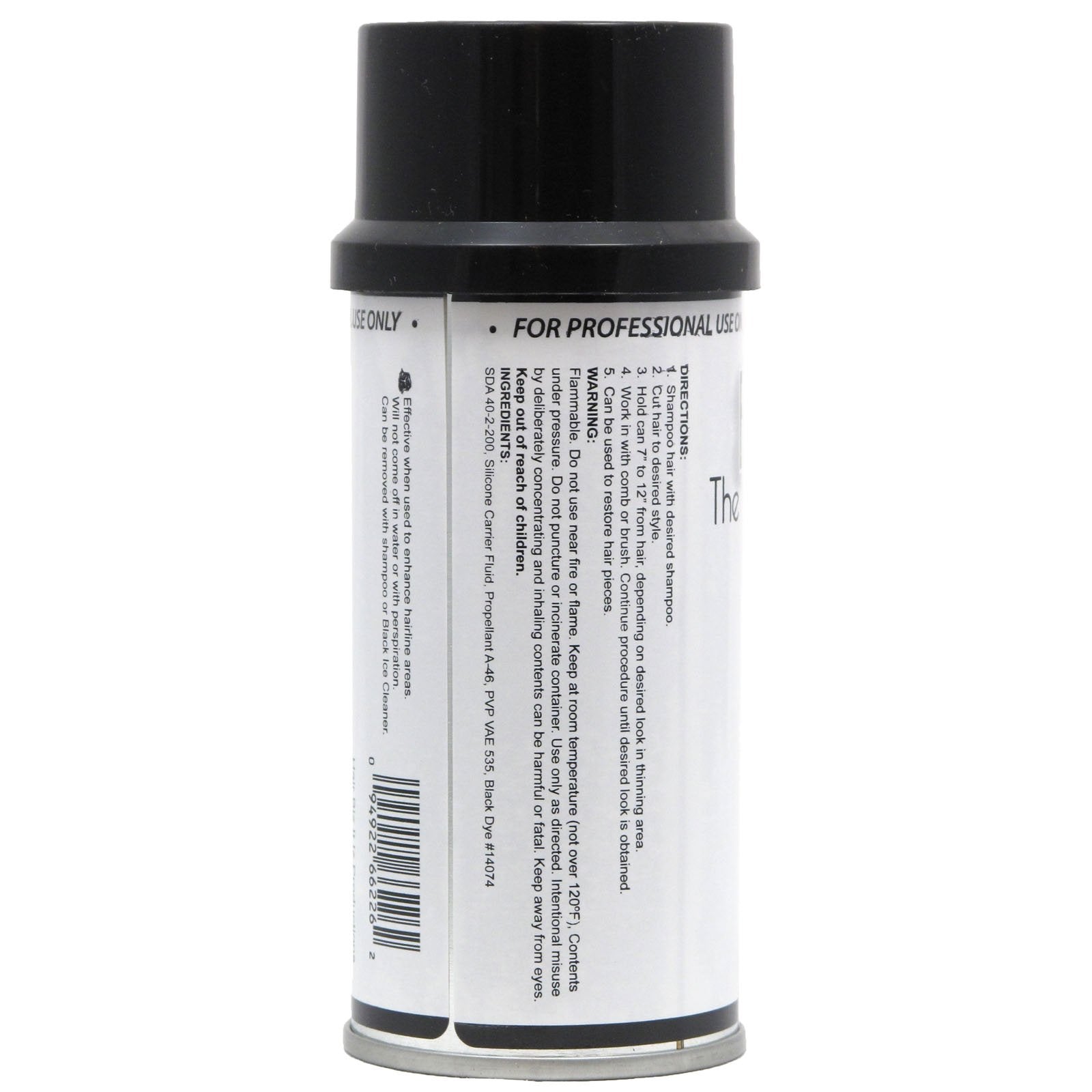 Black Ice Original Touch Up Spray in action for seamless coverage on hair or wigs.