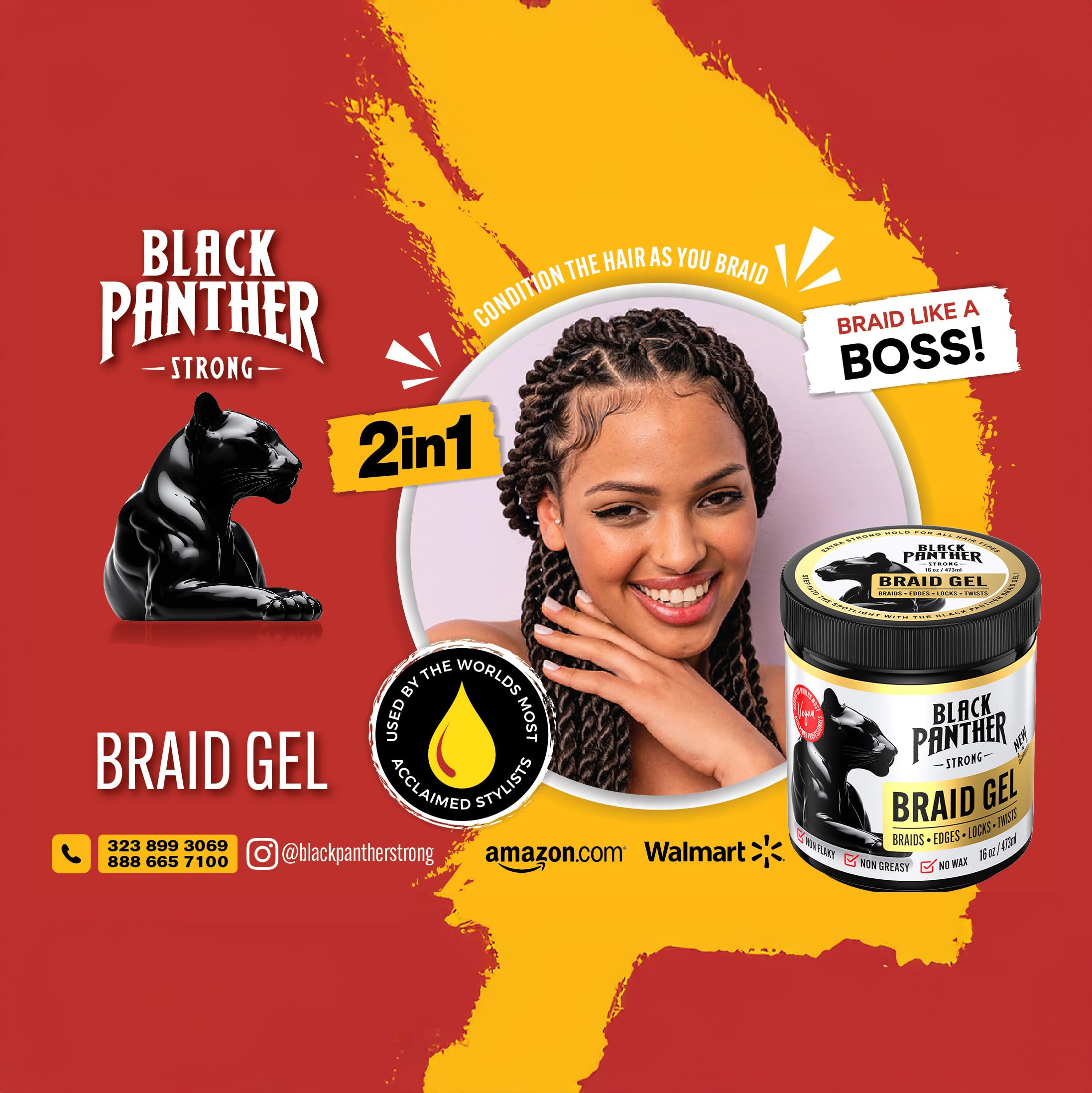 Black Panther Braid Gel being applied for precise edge control