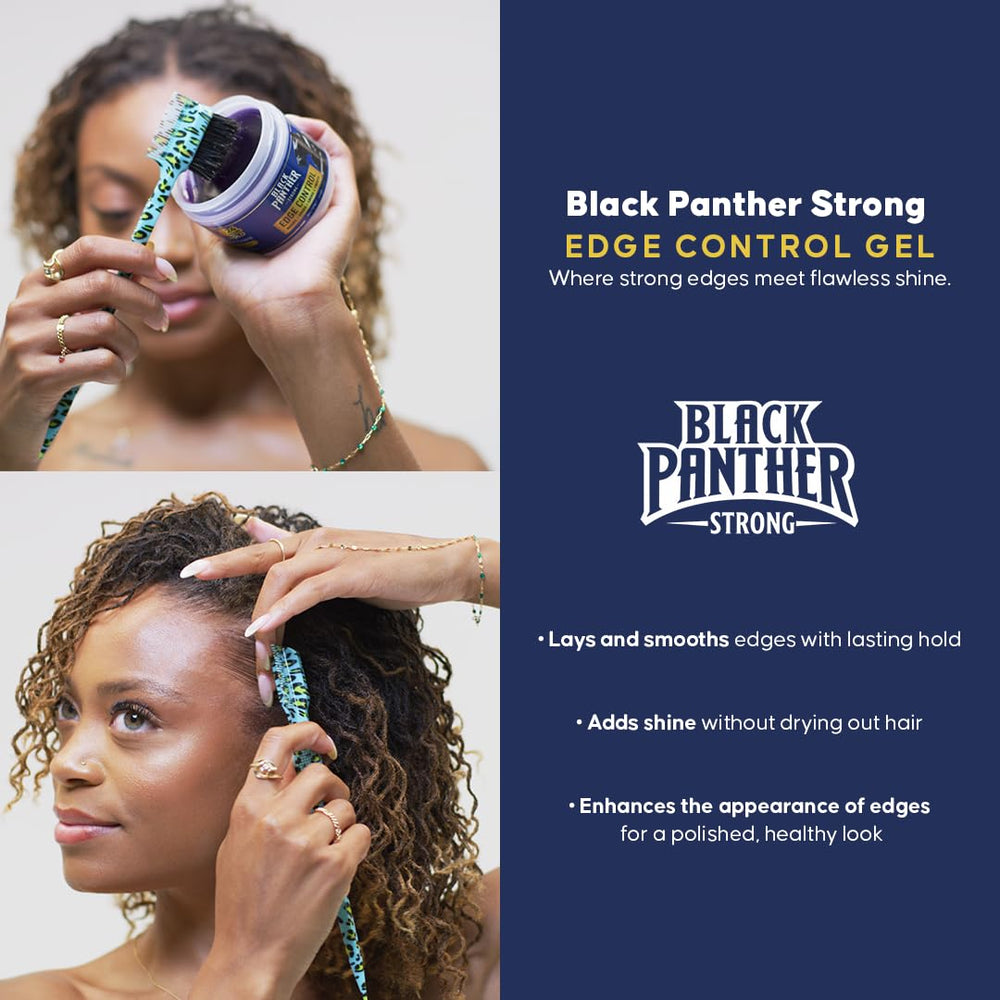 Black Panther Strong Diamond Edges edge control works on all hair types for natural blends.