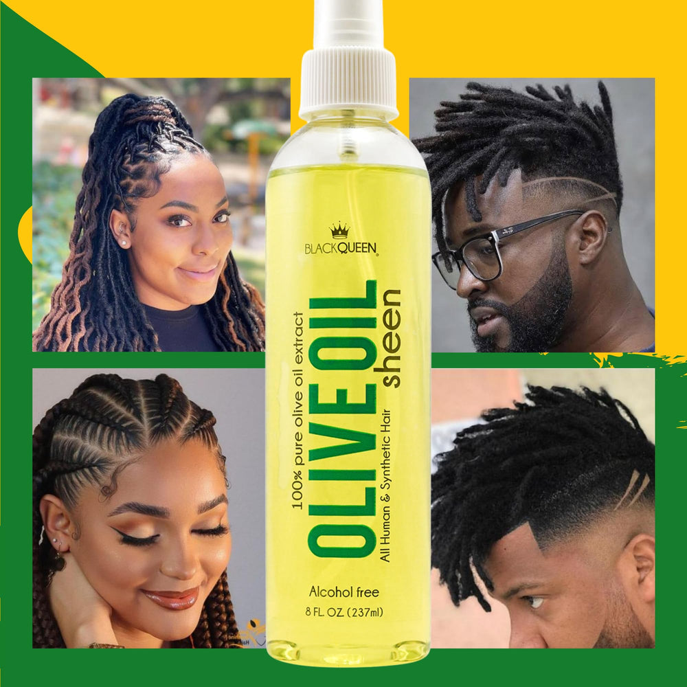 Applying Loc-Safe spray to locs for a refreshed look.