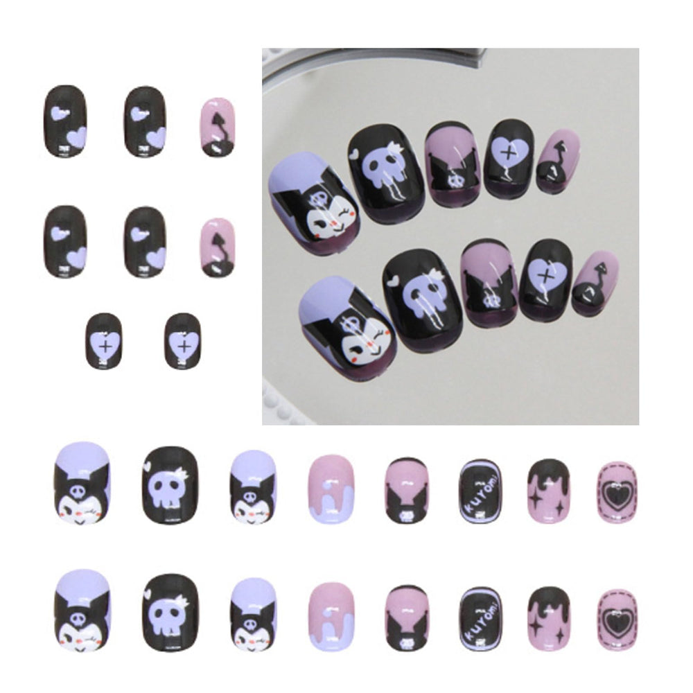 Black Rabbit 24pcs short-press-on-nails ready for a quick chic manicure.