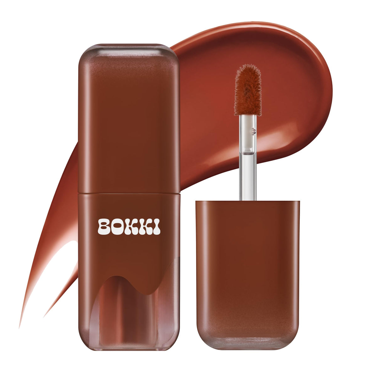 BLACK ROUGE Glow Bokki Tint bottle closeup with vibrant glossy color inspiration
