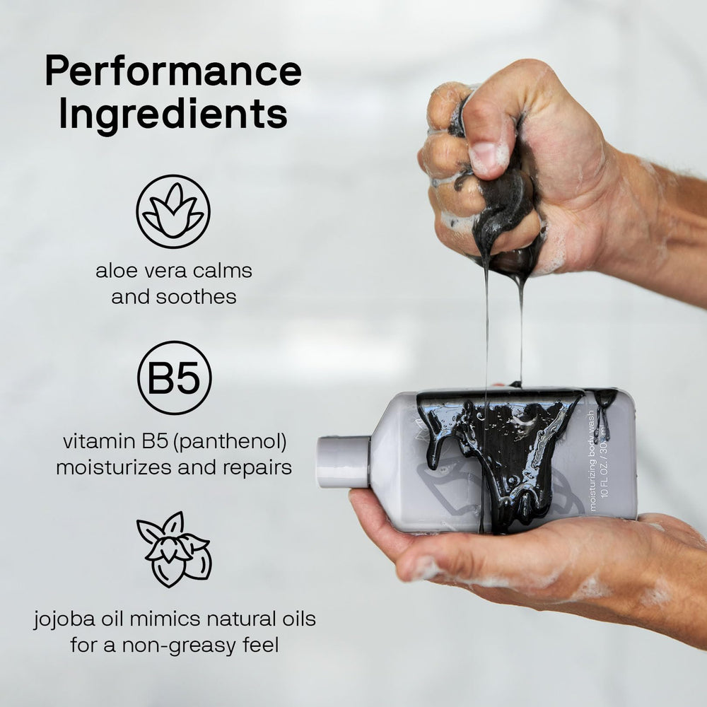 Black Wolf charcoal cleansing image highlights dirt and oil removal with balanced moisture