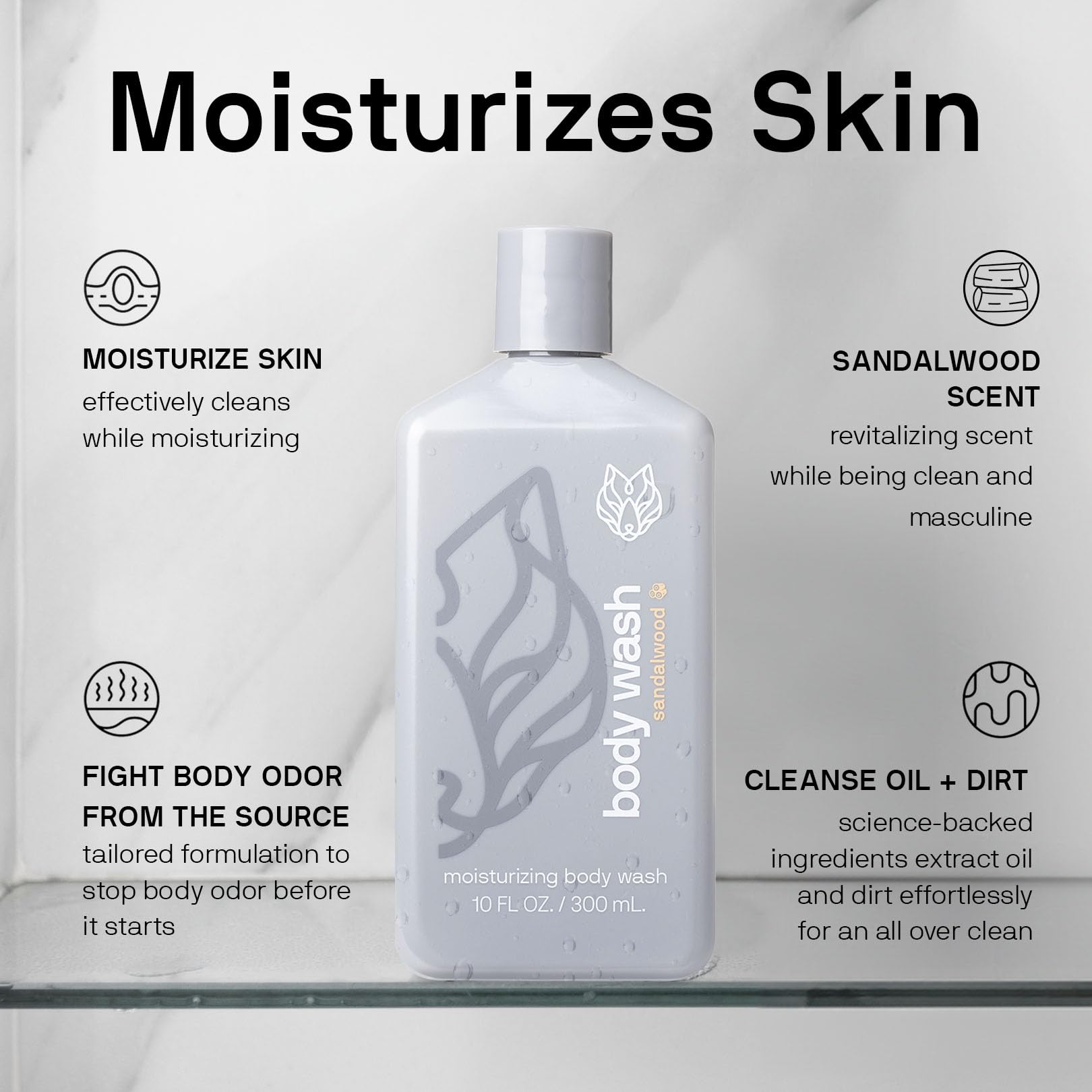 Black Wolf close-up pump demonstrates easy dispensing and a clean, non-greasy hydration feel