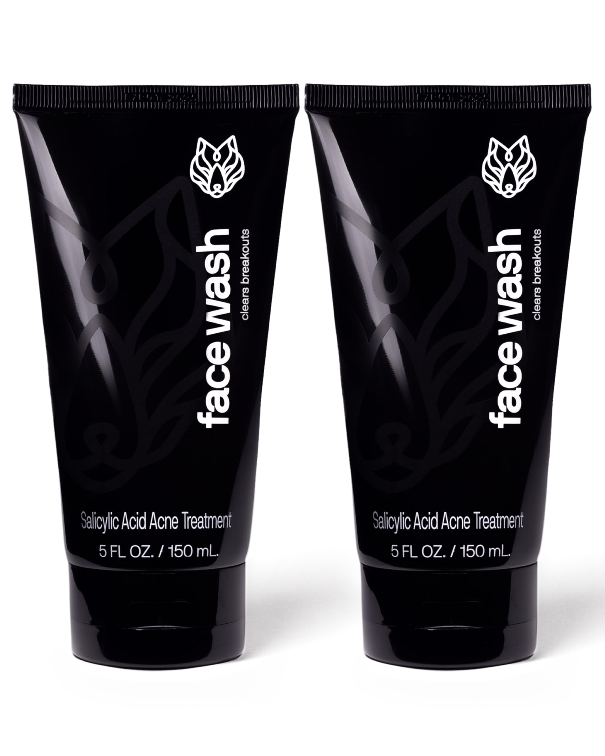 Black Wolf Charcoal Face Wash bottle front with brand visible and pores ready for cleansing.