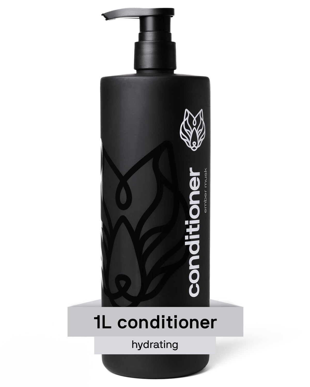 Black Wolf conditioner bottle 1L for salon-grade hydration and detangling.