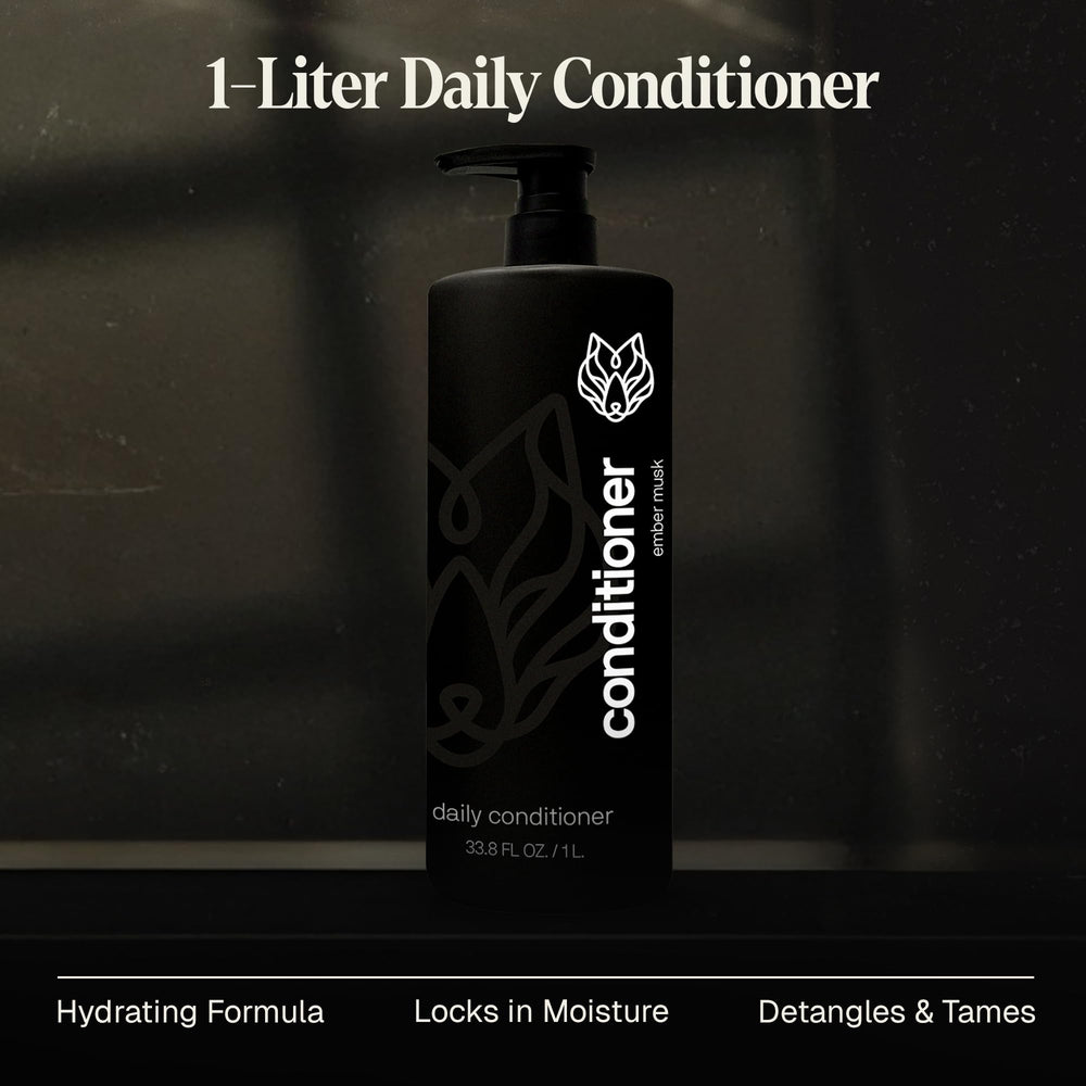 Application shot of Black Wolf conditioner for smooth detangling.