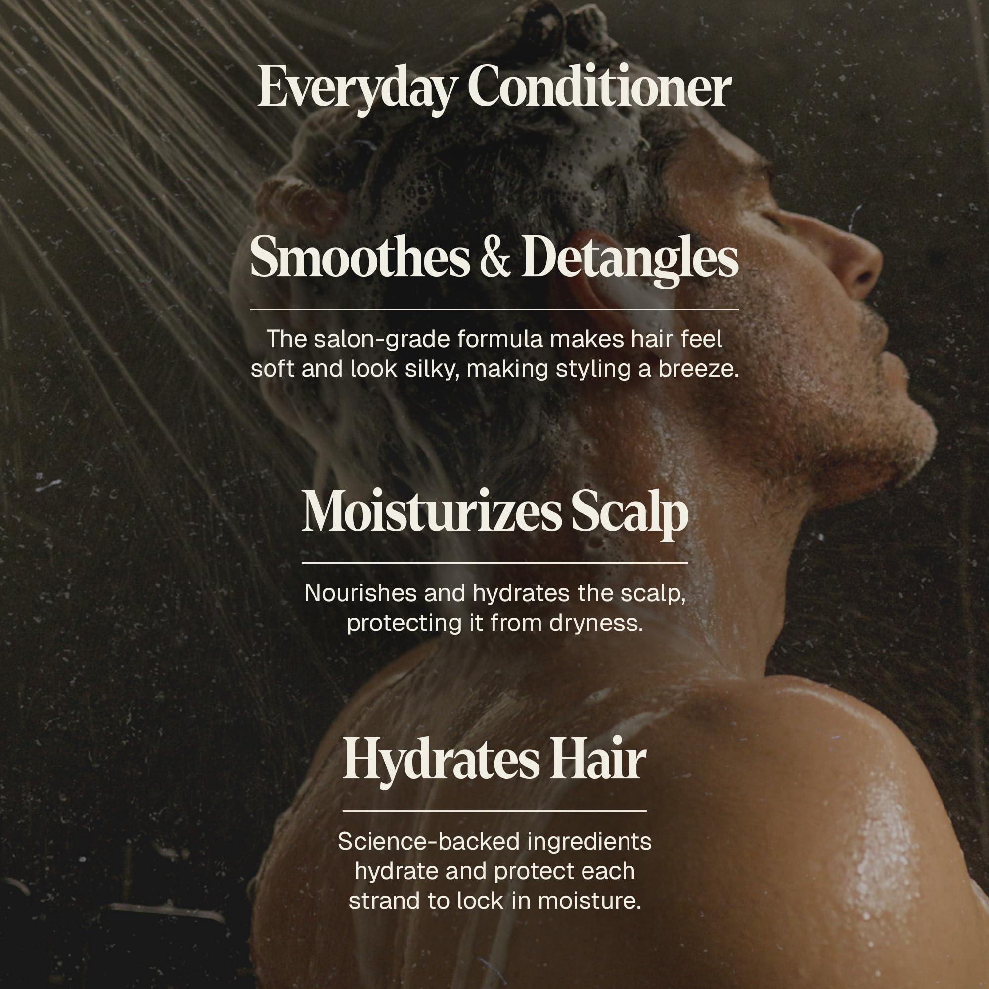 Close-up of Black Wolf conditioner label with bourbon and tobacco scent.