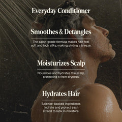 Close-up of Black Wolf conditioner label with bourbon and tobacco scent.