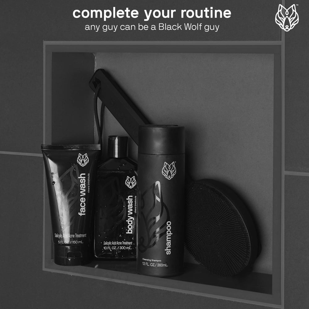 Black Wolf product label highlights key ingredients and usage tips